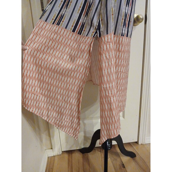 By Anthropologie Bare Cutout Bandeau Maxi Dress Geometric Stripes Coastal Hippie - Picture 11 of 12